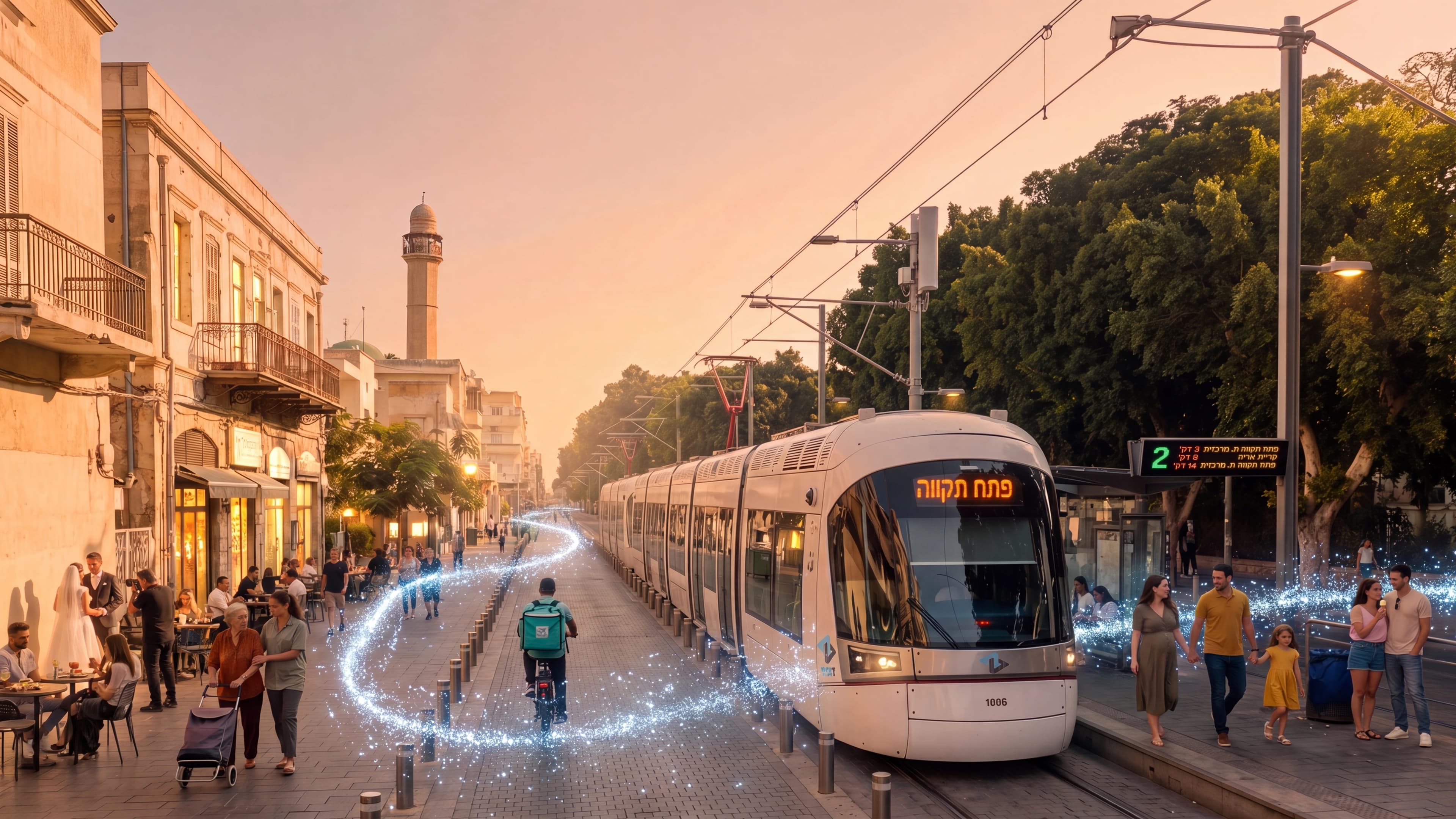 הרכבת הקלה בשדרה עירונית בשכונת יפו הקטנה